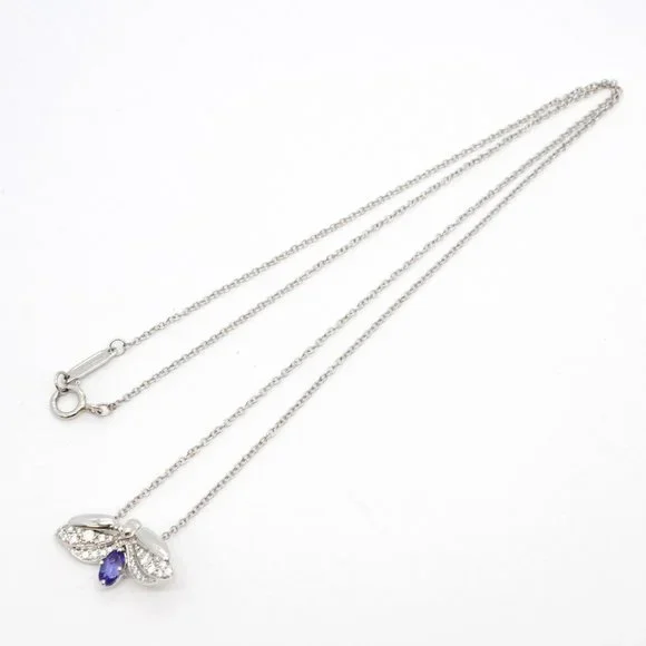Tiffany & Co. Silver Necklace with Blue Gemstone Butterfly - Picture 3 of 8